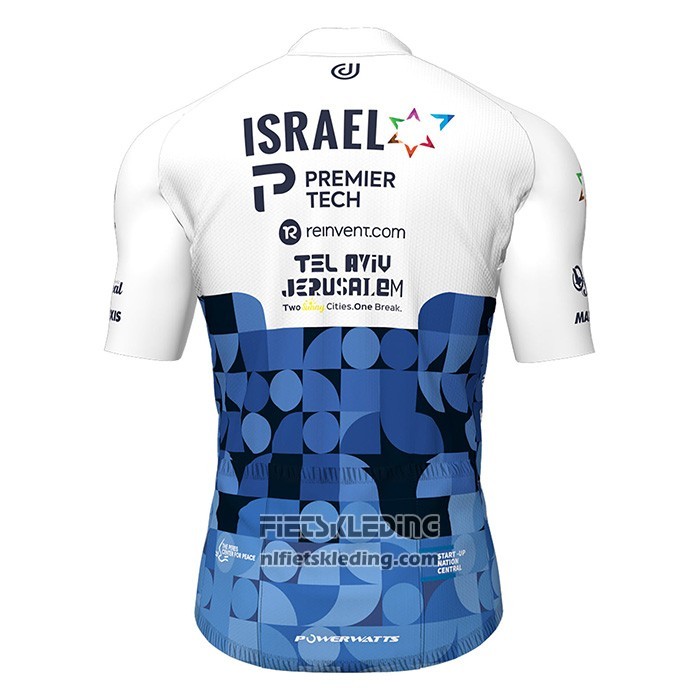 2022 Fietskleding Israel Cycling Academy Blauw Wit Korte Mouwen en Koersbroek